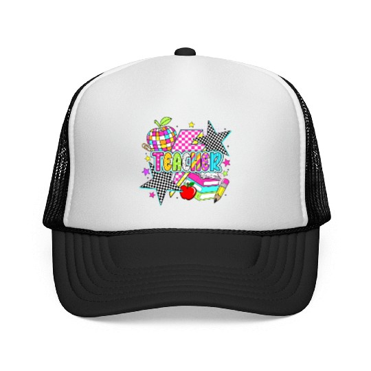 Retro Teacher Preppy Teacher Trucker Caps