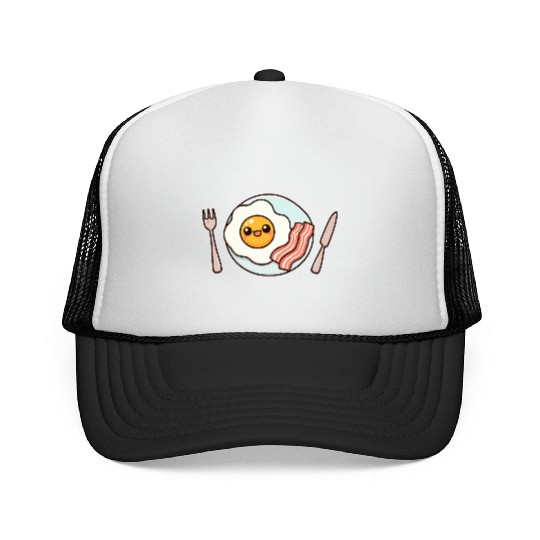 Whimsical Sunny Side Fried Egg Design Trucker Caps