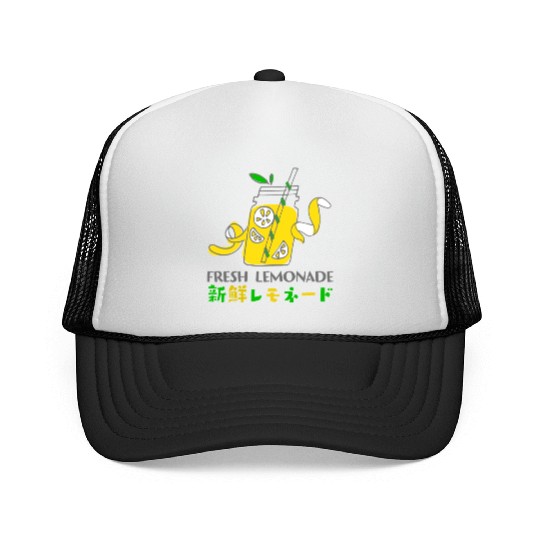 Fresh Lemonade Jar Whimsical Trucker Caps