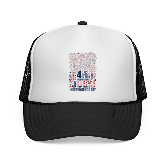US independance day fireworks square design Trucker Caps