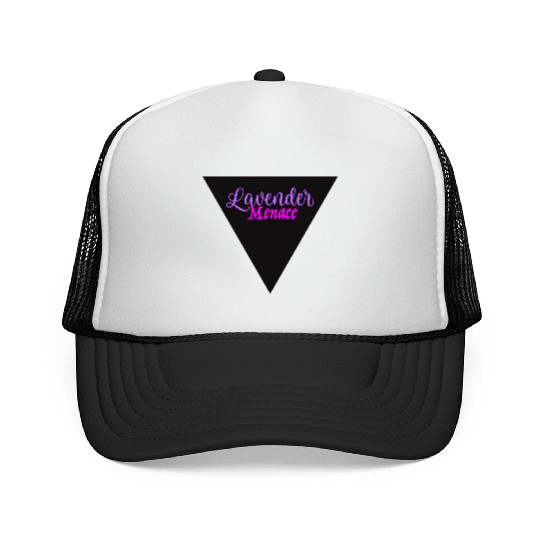 Lavender Menace Black Triangle Trucker Caps