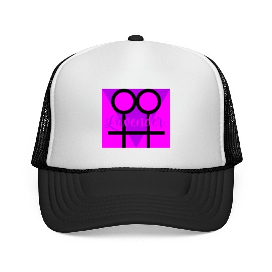 Women Symbol with Lavender Triangle Trucker Caps