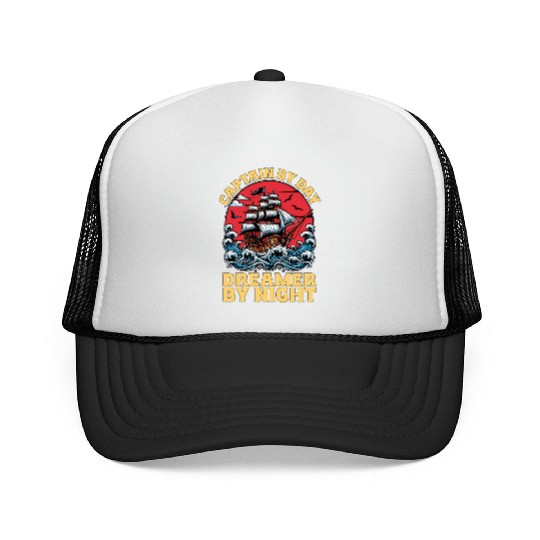 Sailing Captain By Day Dreamer By Night Fisherman Trucker Caps
