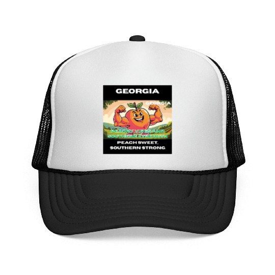 Georgia Peach State Art Trucker Caps