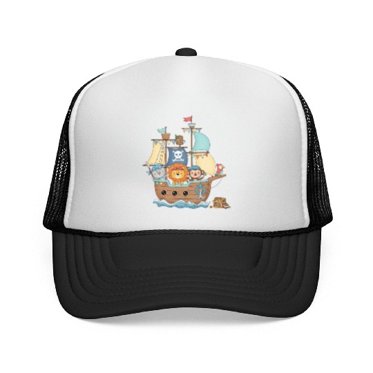 Animal Pirate Ship Adventure Trucker Caps