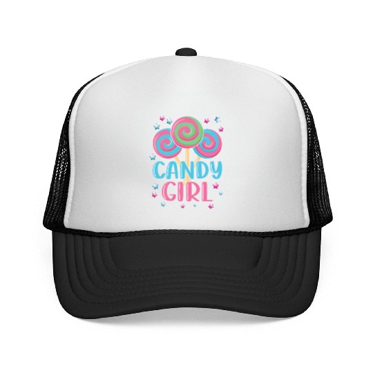 Cute Lollipop Candy Girl Design 01 Trucker Caps