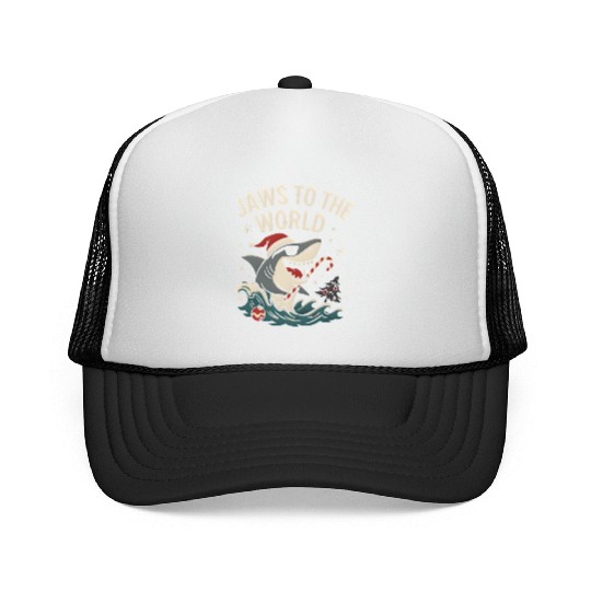 Jaws to the World – Christmas Shark Attack Trucker Caps