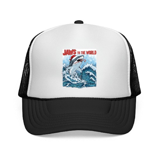 Jaws to the World – Christmastime Shark Attack Trucker Caps