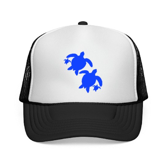 Water turtle family 2 children parents mom dad Trucker Caps