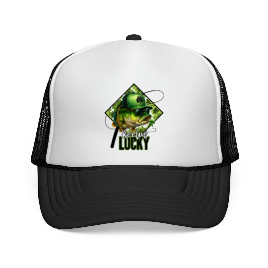 Reelin' Lucky Bass Fish Trucker Caps