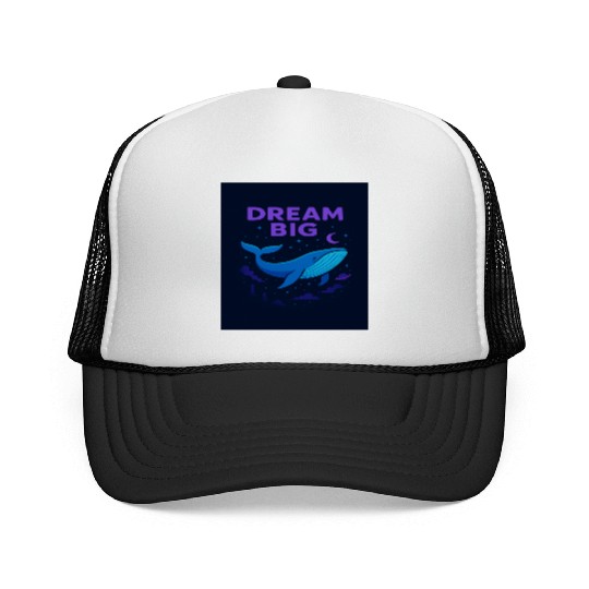Dream Big Whale Nightscape Design Trucker Caps