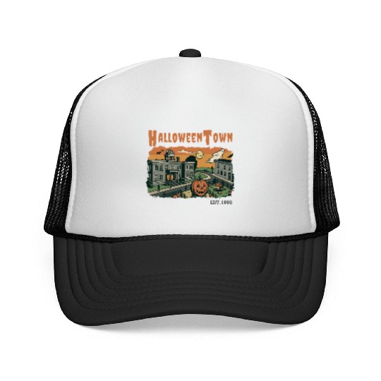 Halloweentown Spooky Sunset Scene – Vintage Hallow Trucker Caps