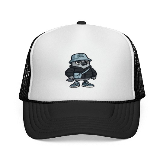 Cool Pigeon in Streetwear | Urban Cartoon Bird Trucker Caps