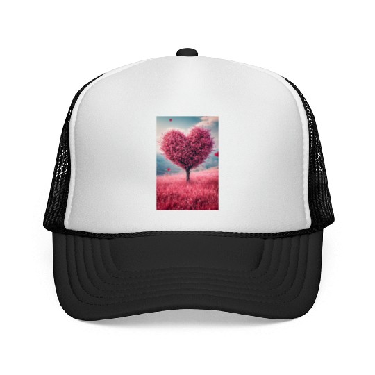 Romantic Heart Tree in Bloom Trucker Caps