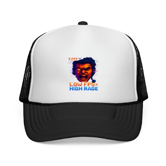 Retro Pixel Rage Graphic Design Trucker Caps