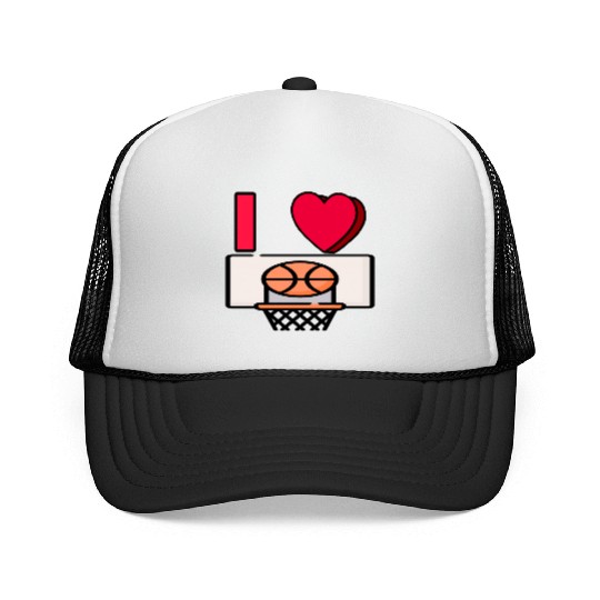 I LOVE BASKETBALL #2 Trucker Caps