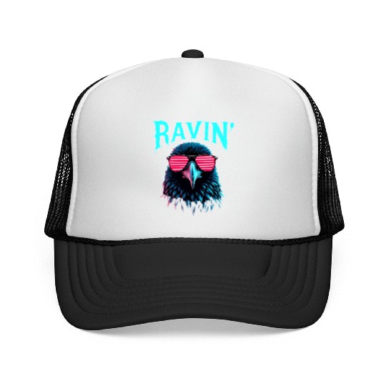 Ravin' Rave Festival Fun with Cool Raven Trucker Caps