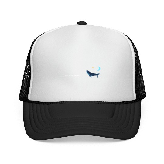 Whale  - Night Sky - live in the moment Trucker Caps
