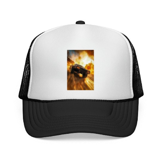 Muscle Car in Firestorm Drift Trucker Caps