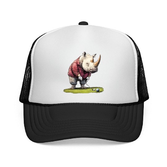 Rhinoceros Golfer / Golf Rhinoceros Trucker Caps