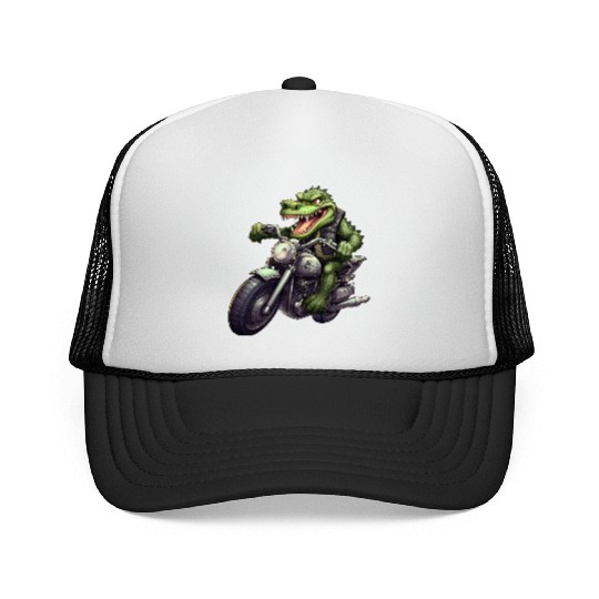 Alligator Motorcycle / Motorcyclist Alligators Trucker Caps