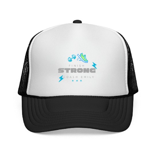 FINISH STRONG Coach Emily Trucker Caps