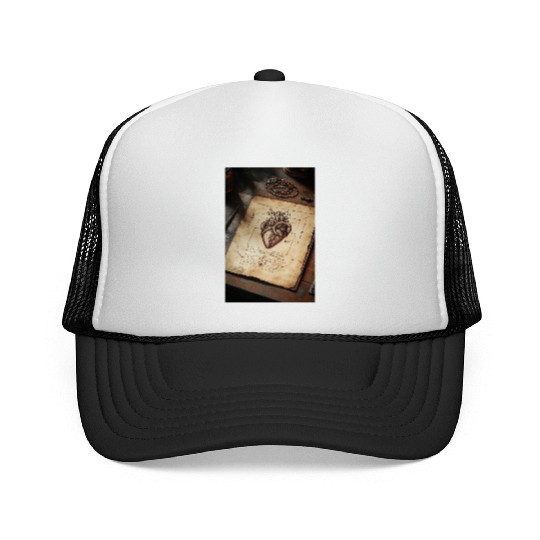 Anatomy of the Heart Sketch Trucker Caps