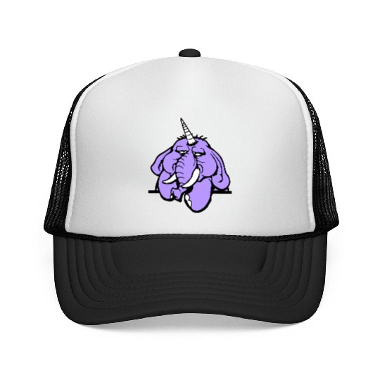 Unicorn Big Elephant Sitting Angry Sad Funny Cool Trucker Caps
