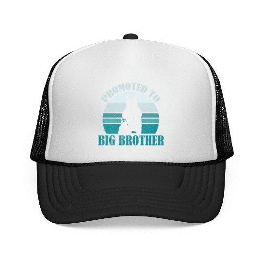Promoted to Big Brother Bear Design Kids Toddler Trucker Caps