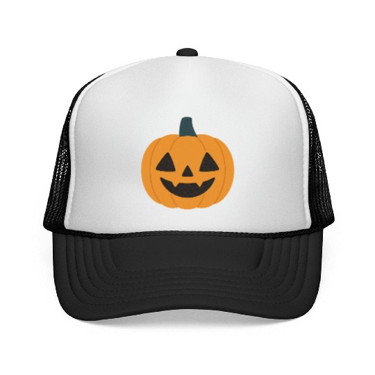 Festive Pumpkin Jack-o'-Lantern Design Trucker Caps