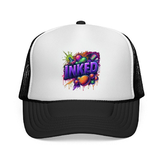 Vibrant Inked Graffiti Art Design Trucker Caps