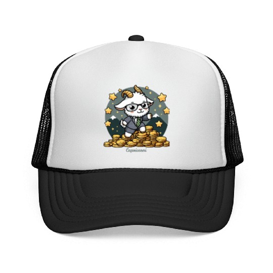 Capricorn Business Goat Illustration Trucker Caps