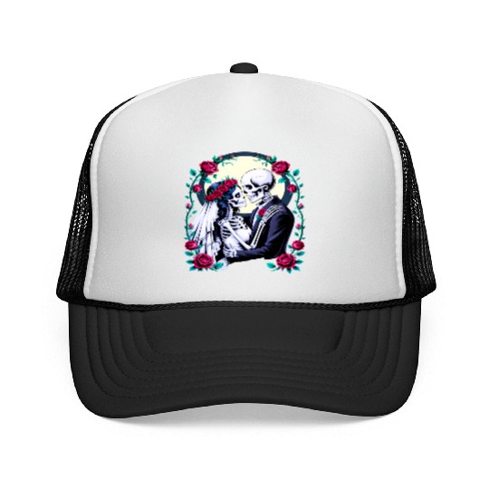 Bride and Groom Eternal Love Romantic Wedding Trucker Caps