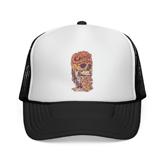 Candy Corn Skull Trucker Caps