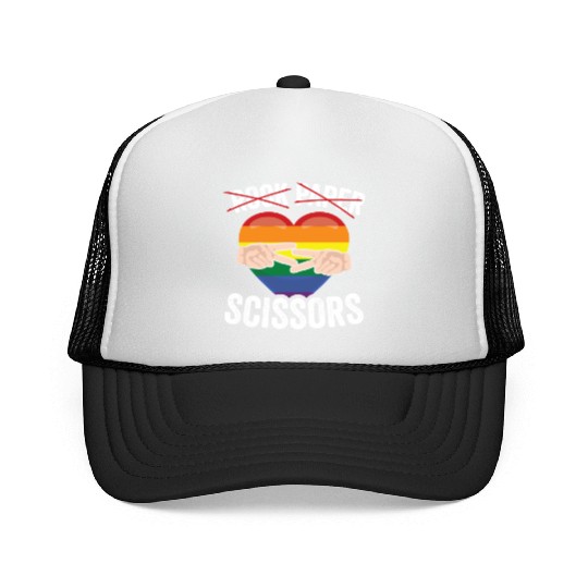 Funny Rock Paper Scissors LGBTQ LGBT Community Trucker Caps