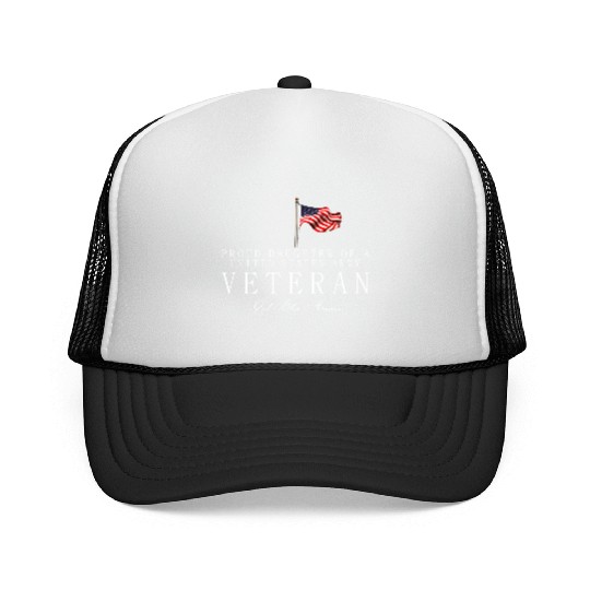 Proud Daughter Of A US Army Veteran Trucker Caps