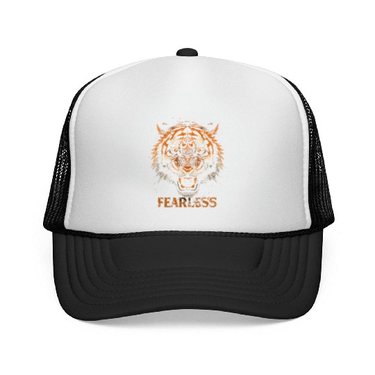 Fearless Tiger Expression Design Trucker Caps
