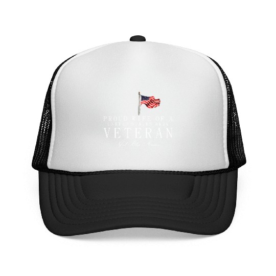 Proud Wife Of A US Army Veteran Trucker Caps