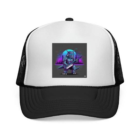 Futuristic Tech Dragon with Keyboard Trucker Caps