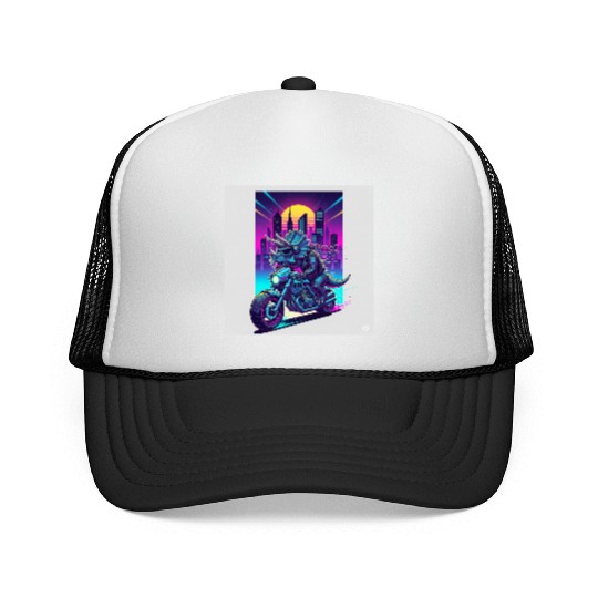 Futuristic Rhinoceros Cyber Ride Trucker Caps