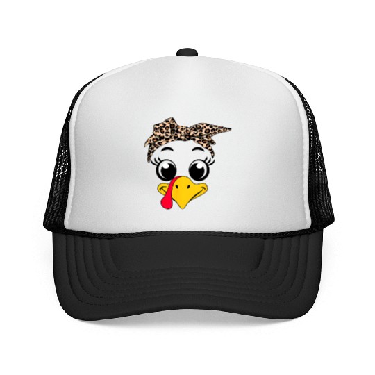 Leopard Print Headscarf Duck Face Trucker Caps
