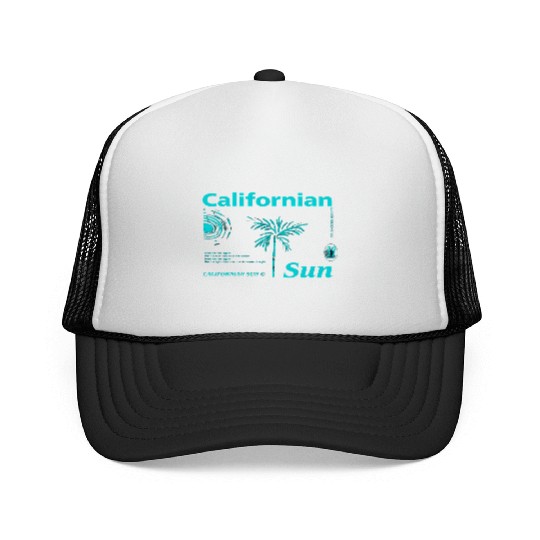 California Sun Fireworks Illustration Trucker Caps
