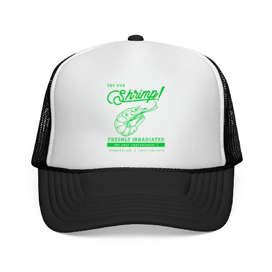 Radioactive Shrimp Retro Parody Trucker Caps