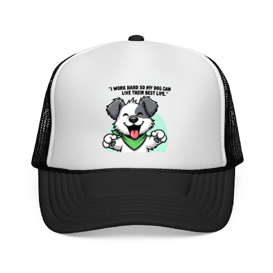 Joyful Dog Cartoon Design Trucker Caps