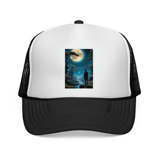 Mystical Night Under the Full Moon Trucker Caps