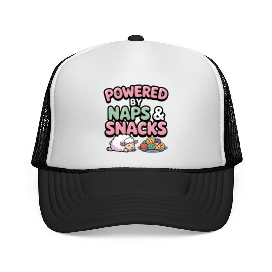 Powered by Naps and Snacks Illustration Trucker Caps
