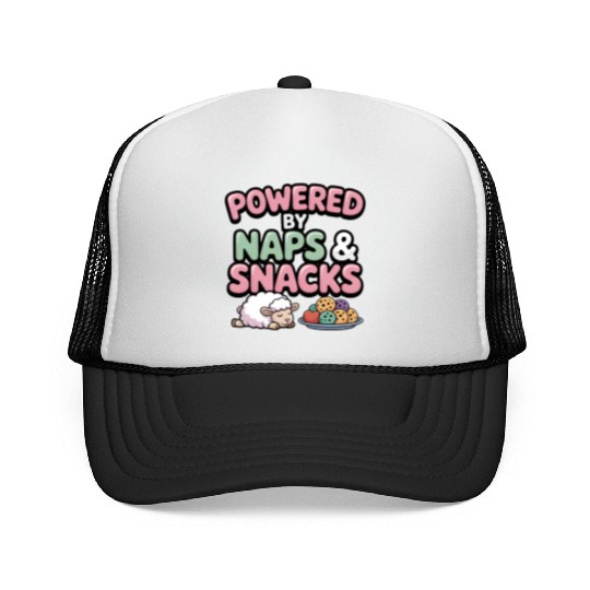 Powered by Naps and Snacks Illustration Trucker Caps