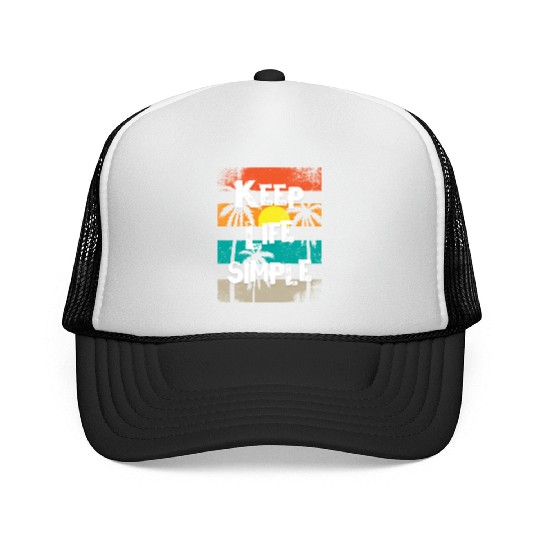 Sunset Palm Tree Inspirational Design Trucker Caps
