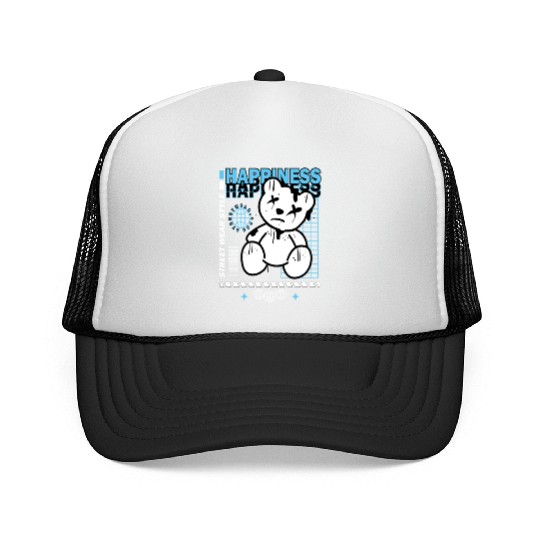 Urban Graffiti Teddy Bear Design Trucker Caps
