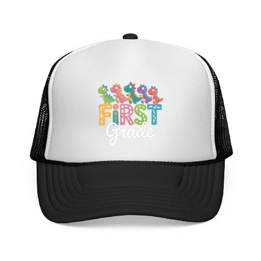 Kawaii Dinosaur First Grade Back To School Trucker Caps